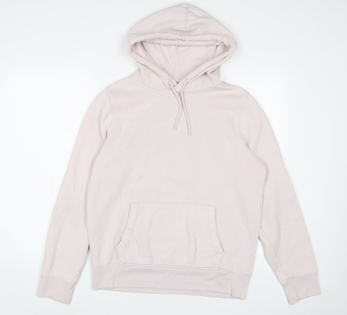 Hollister Womens Pink Cotton Pullover Hoodie Size M Pullover - Logo, Embroidered