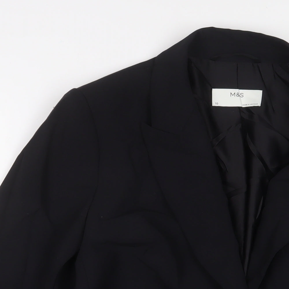 Marks and Spencer Womens Black Wool Jacket Suit Jacket Size 10