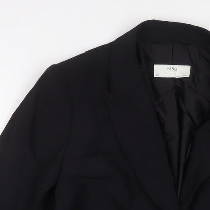 Marks and Spencer Womens Black Wool Jacket Suit Jacket Size 10