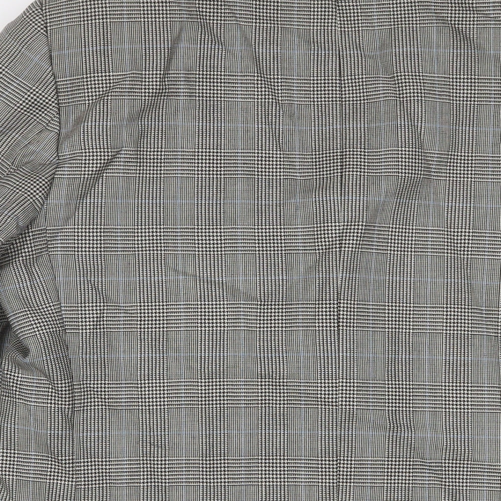 T. Bickerdyke & Sons Mens Grey Plaid Polyester Jacket Suit Jacket Size 40 Regular