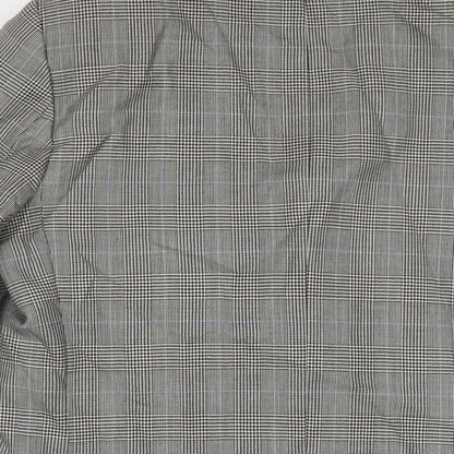 T. Bickerdyke & Sons Mens Grey Plaid Polyester Jacket Suit Jacket Size 40 Regular