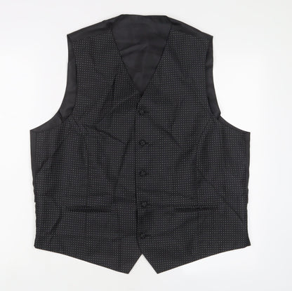 Autograph Mens Black Polyester Jacket Suit Waistcoat Size 42 Regular