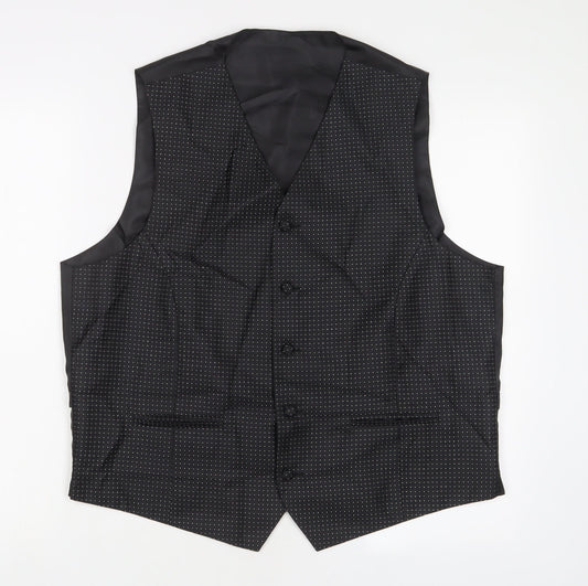 Autograph Mens Black Polyester Jacket Suit Waistcoat Size 42 Regular