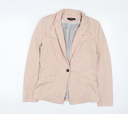H&M Womens Pink Jacket Blazer Size 10 Button