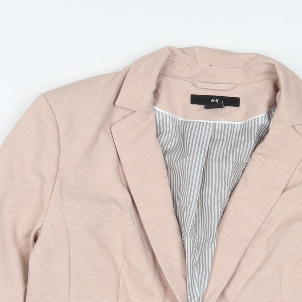 H&M Womens Pink Jacket Blazer Size 10 Button