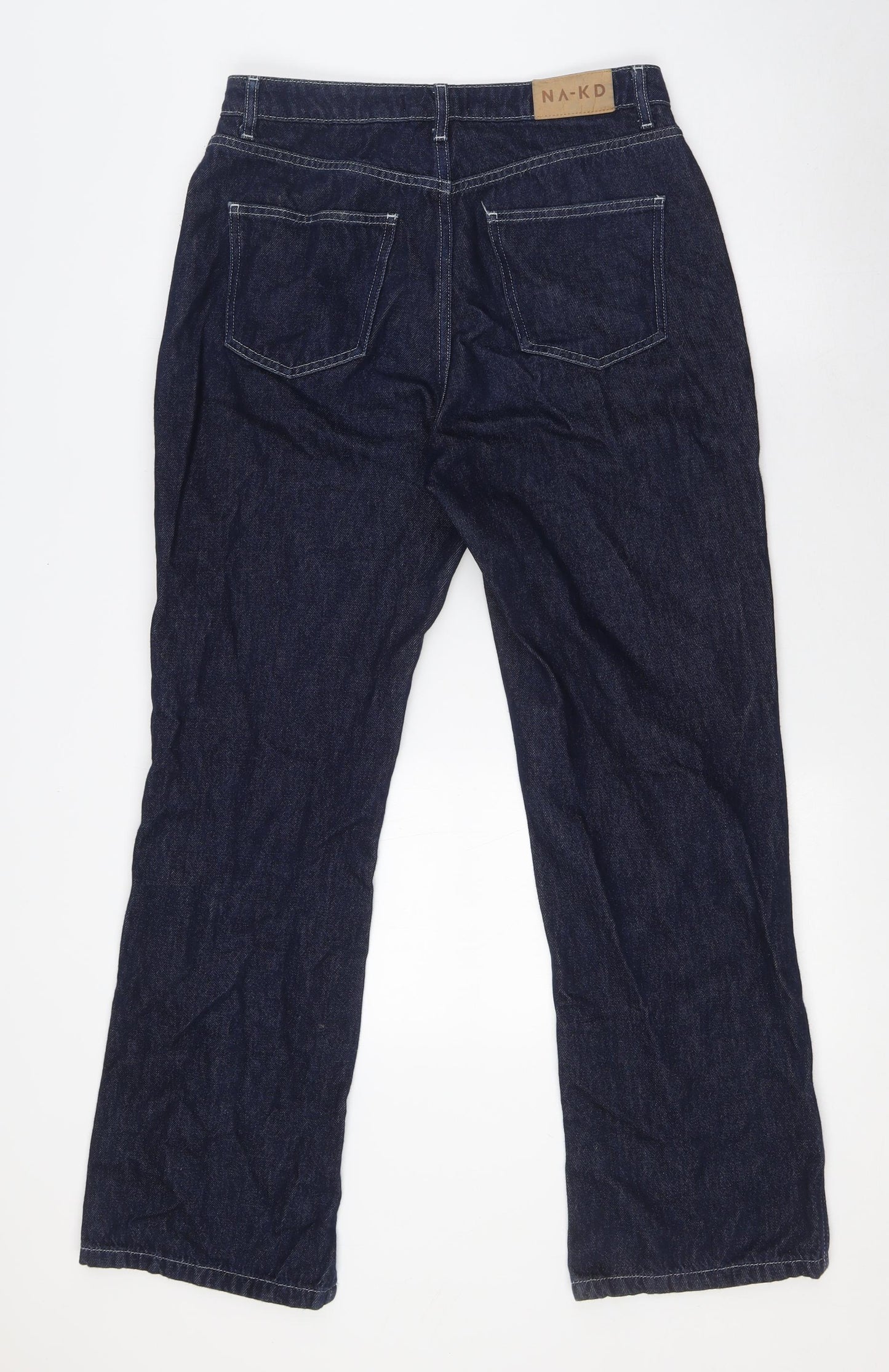 Naked Womens Blue Cotton Straight Jeans Size 10 L31 in Regular Button