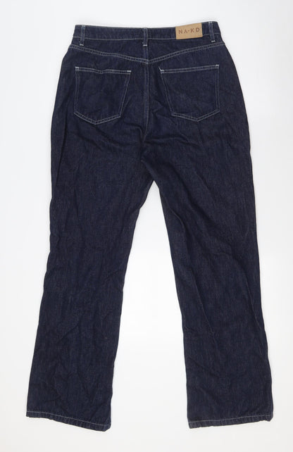 Naked Womens Blue Cotton Straight Jeans Size 10 L31 in Regular Button