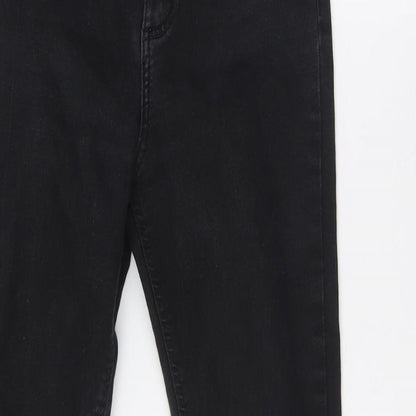 Zara Womens Black Cotton Skinny Jeans Size 8 L28 in Regular Button