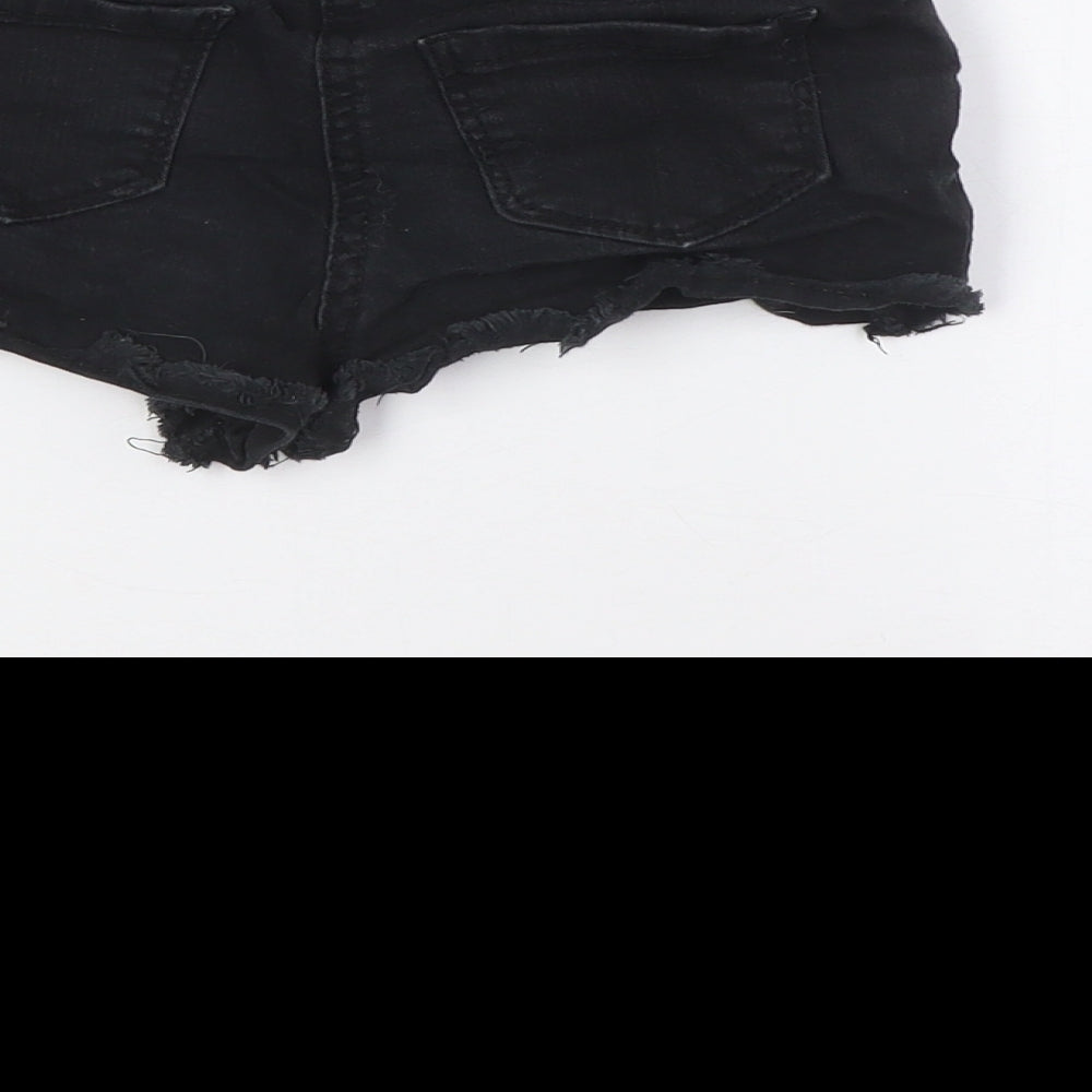 Pep&Co Girls Black Cotton Bermuda Shorts Size 8-9 Years Regular Tie - Raw Hem