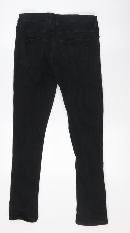 Mens UK Size 30 in River Island Regular Fit Skinny Black Jeans