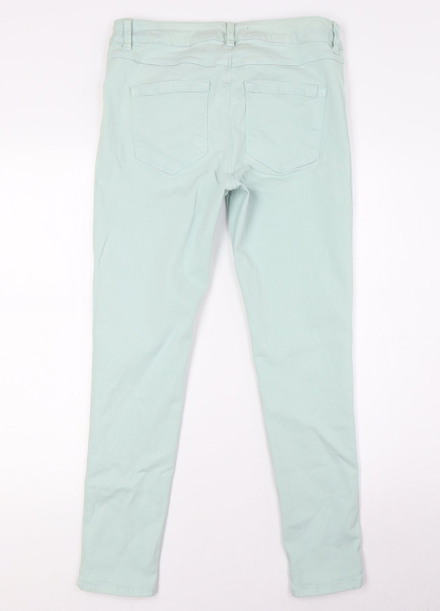 Gok Wan Womens Green Cotton Skinny Jeans Size 12 L27 in Regular Zip