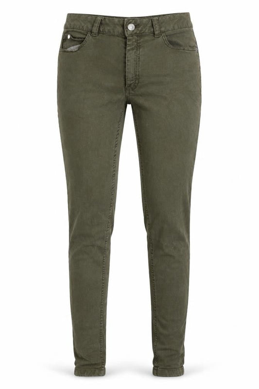 Marks and Spencer Womens Green Cotton Mom Jeans Size 8 L28 in Regular Snap