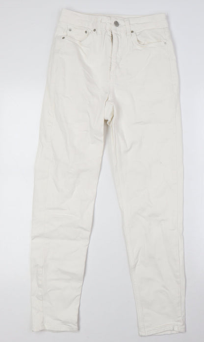 Topshop Womens Ivory Cotton Mom Jeans Size 25 in L28 in Regular Zip