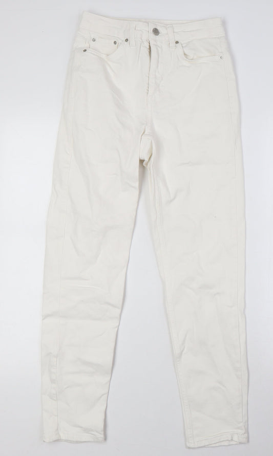 Topshop Womens Ivory Cotton Mom Jeans Size 25 in L28 in Regular Zip
