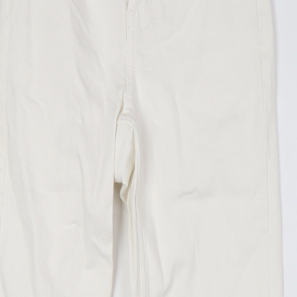 Topshop Womens Ivory Cotton Mom Jeans Size 25 in L28 in Regular Zip