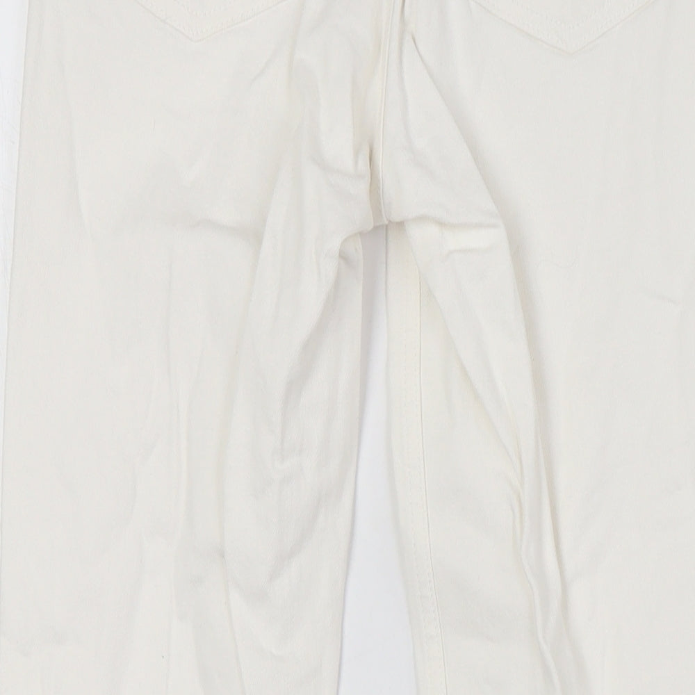 Topshop Womens Ivory Cotton Mom Jeans Size 25 in L28 in Regular Zip