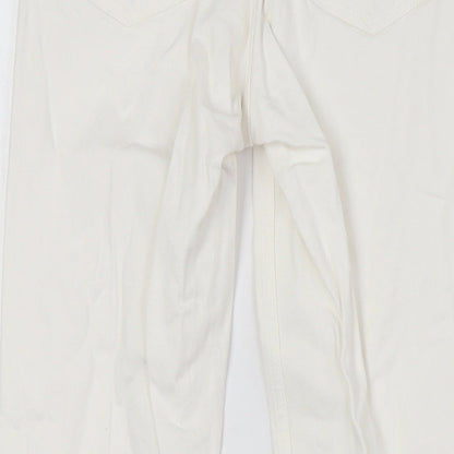 Topshop Womens Ivory Cotton Mom Jeans Size 25 in L28 in Regular Zip