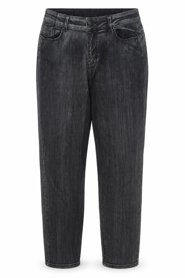 Label Lab Womens Black Cotton Mom Jeans Size 12 L28 in Regular Zip - Distressed pockets