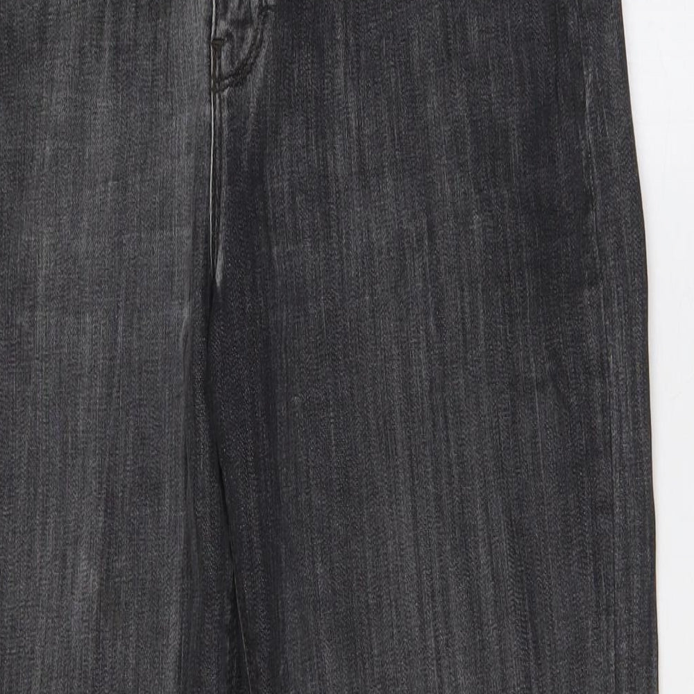 Label Lab Womens Black Cotton Mom Jeans Size 12 L28 in Regular Zip - Distressed pockets