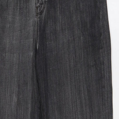 Label Lab Womens Black Cotton Mom Jeans Size 12 L28 in Regular Zip - Distressed pockets
