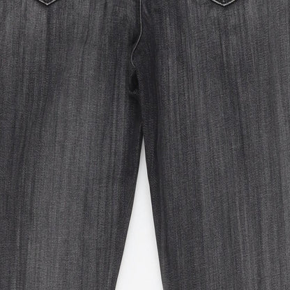 Label Lab Womens Black Cotton Mom Jeans Size 12 L28 in Regular Zip - Distressed pockets