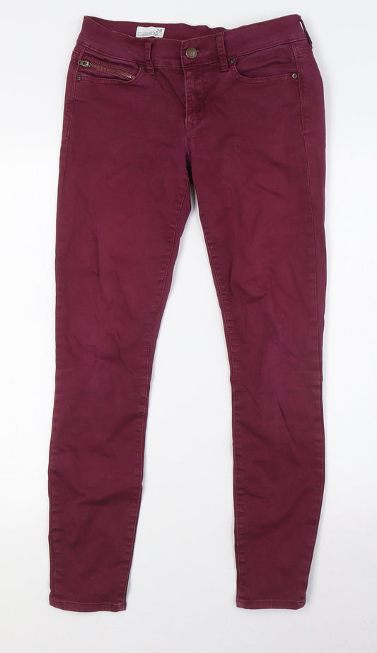 Gap Womens Purple Cotton Skinny Jeans Size 24 in L28 in Regular Zip - Zip Detail