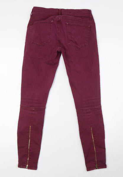 Gap Womens Purple Cotton Skinny Jeans Size 24 in L28 in Regular Zip - Zip Detail