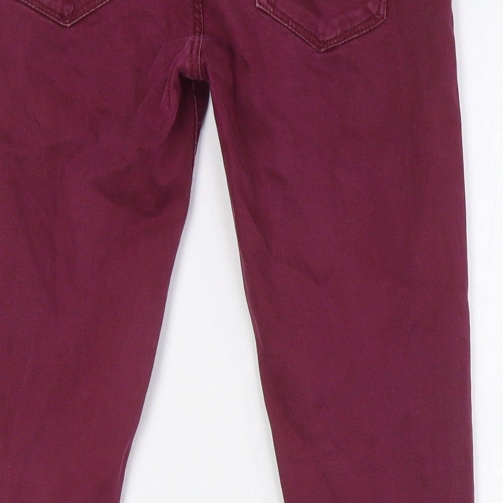 Gap Womens Purple Cotton Skinny Jeans Size 24 in L28 in Regular Zip - Zip Detail