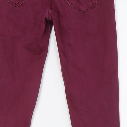 Gap Womens Purple Cotton Skinny Jeans Size 24 in L28 in Regular Zip - Zip Detail