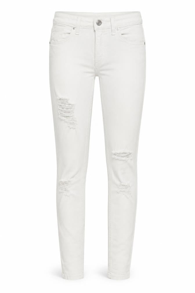 Womens UK Size 25 in Topshop Regular Fit Skinny White Jeans