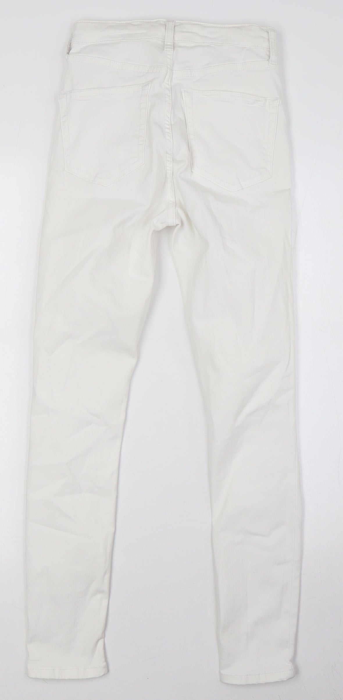 Topshop Womens White Cotton Skinny Jeans Size 25 in L26 in Regular Zip