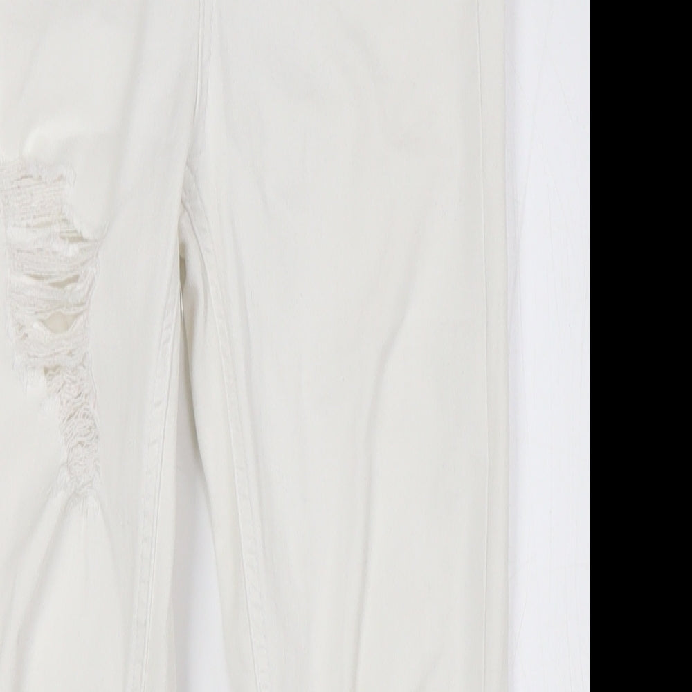 Topshop Womens White Cotton Skinny Jeans Size 25 in L26 in Regular Zip