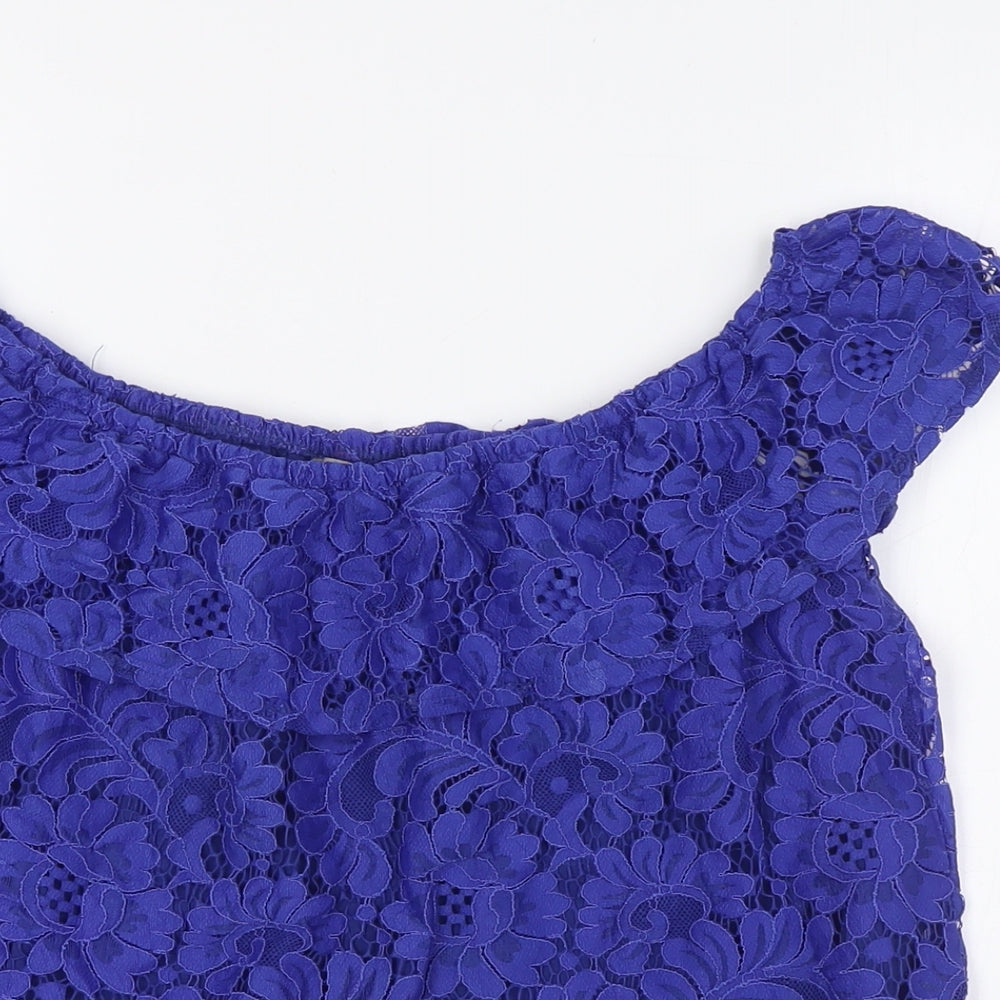 Womens UK Size 10 Dorothy Perkins Blue Basic Blouse