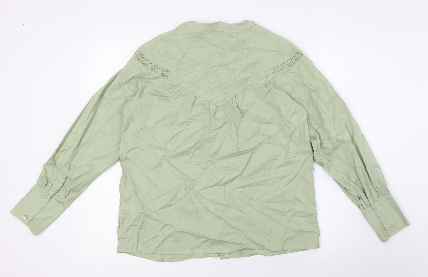Womens UK Size 12 Max Green Basic Button-Up