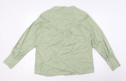 Womens UK Size 12 Max Green Basic Button-Up