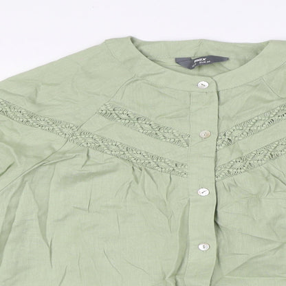 Womens UK Size 12 Max Green Basic Button-Up