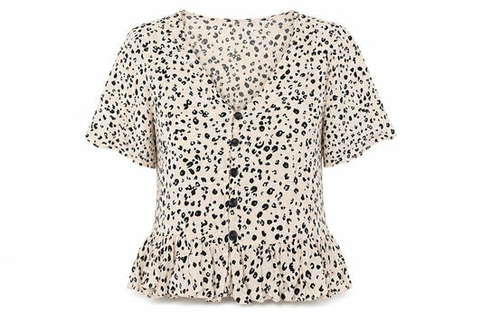 Womens UK Size 14 New Look Beige Basic Button-Up