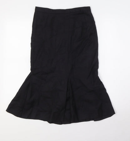 French Connection Womens Black Wool Straight & Pencil Skirt Size 6 Zip