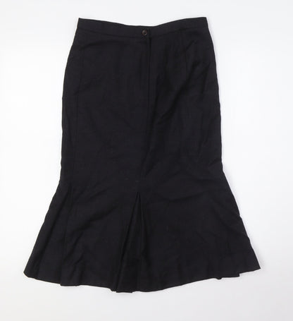 French Connection Womens Black Wool Straight & Pencil Skirt Size 6 Zip