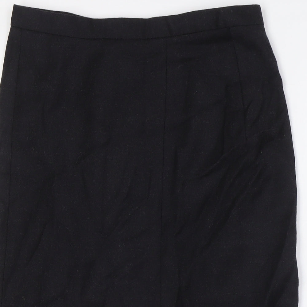French Connection Womens Black Wool Straight & Pencil Skirt Size 6 Zip