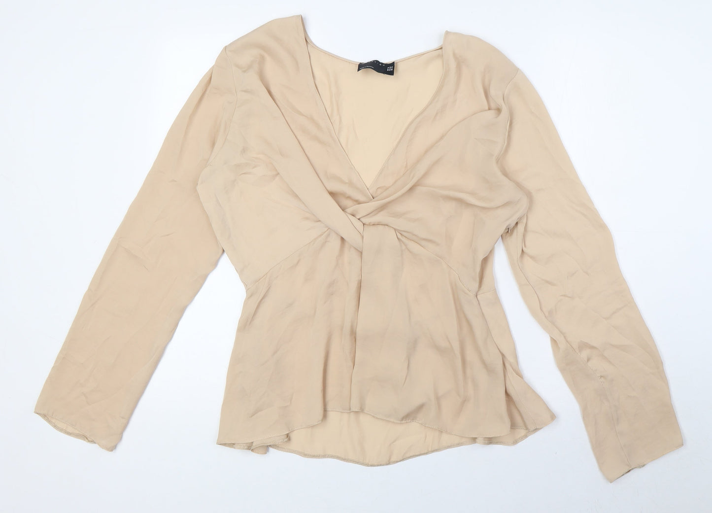 Womens UK Size 16 ASOS Beige Basic Blouse