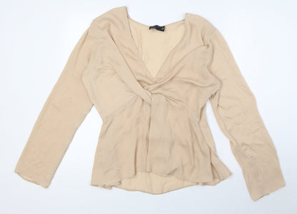 Womens UK Size 16 ASOS Beige Basic Blouse