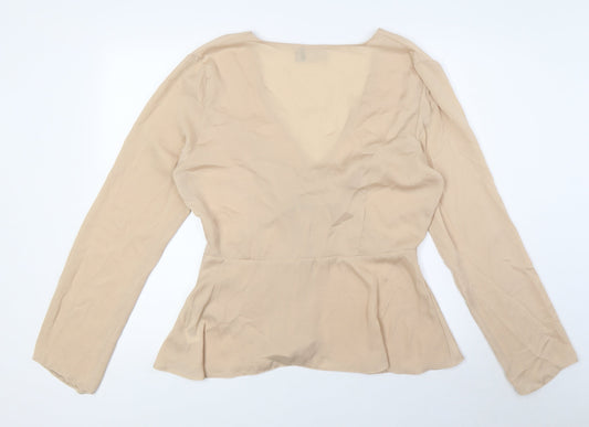 Womens UK Size 16 ASOS Beige Basic Blouse