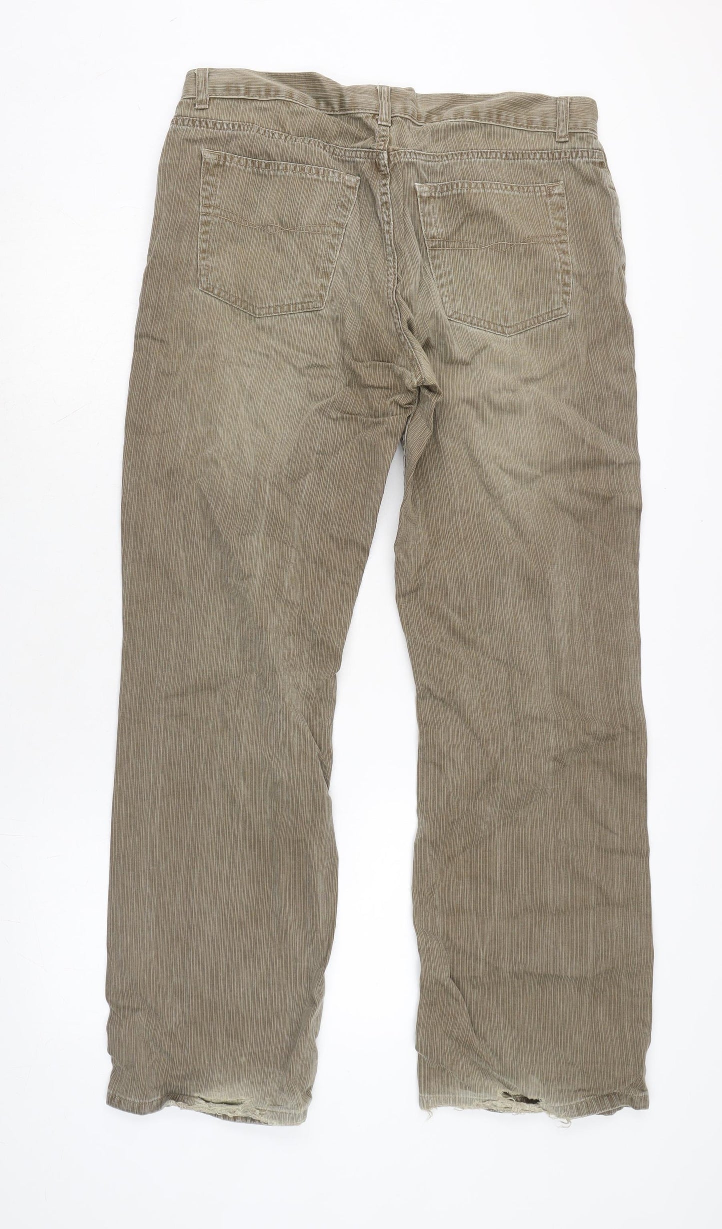 Linea Mens Beige Cotton Straight Jeans Size 34 in L32 in Regular Zip