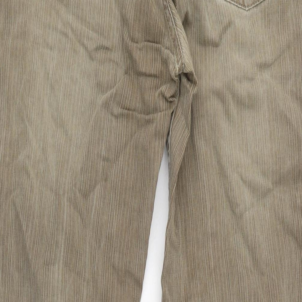 Linea Mens Beige Cotton Straight Jeans Size 34 in L32 in Regular Zip