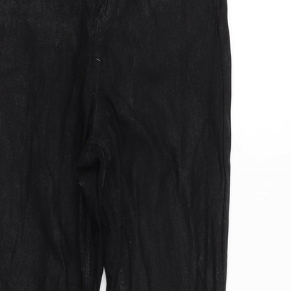 Denim & Co. Womens Black Cotton Blend Tapered Jeans Size 10 L28.5 in Regular Zip