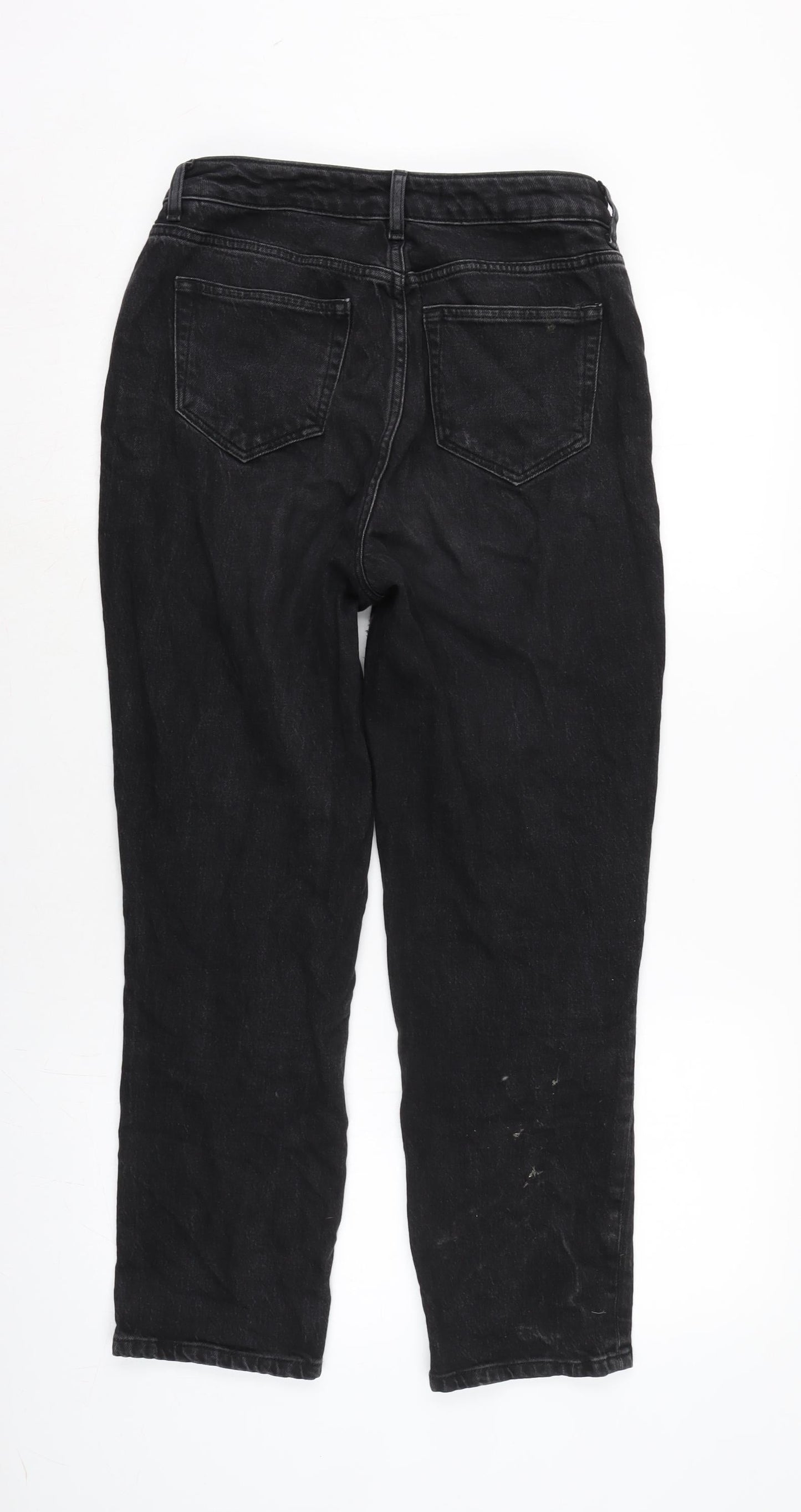 George Womens Black Cotton Blend Straight Jeans Size 10 L25.5 in Regular Tie