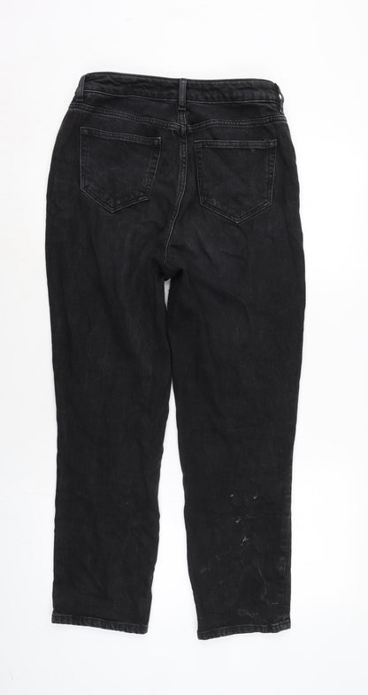 George Womens Black Cotton Blend Straight Jeans Size 10 L25.5 in Regular Tie