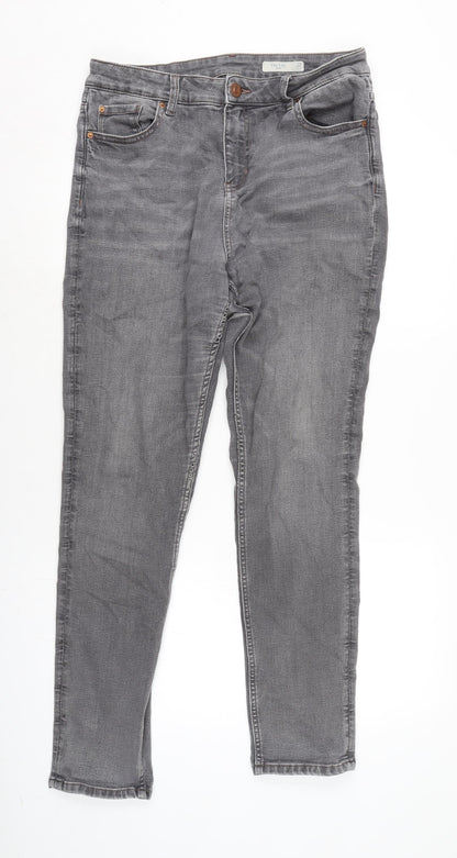 Womens UK Size 14 Marks and Spencer Regular Fit Straight Grey Jeans