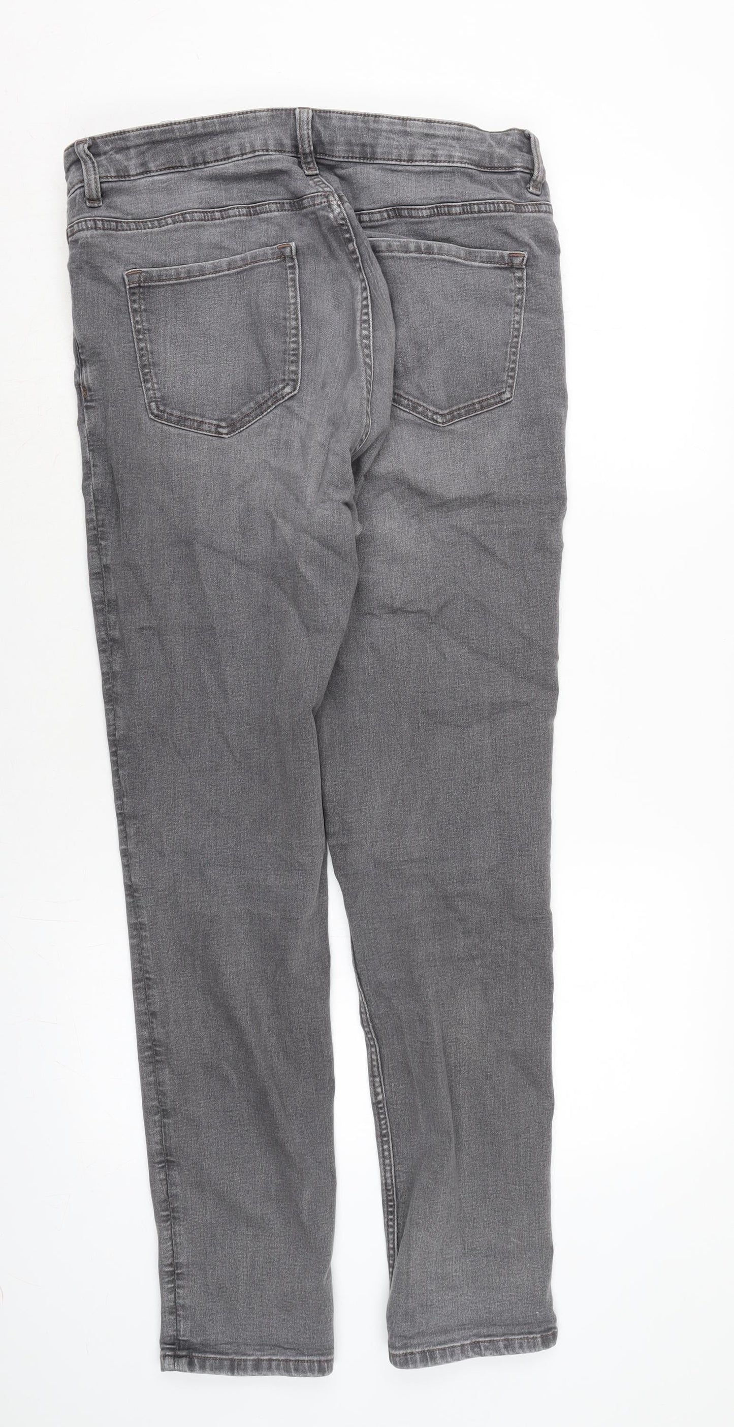 Womens UK Size 14 Marks and Spencer Regular Fit Straight Grey Jeans